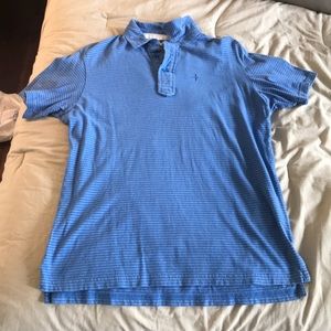 Blue and White Striped Polo